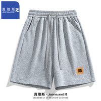 JEANSWEST Z+真维斯Z+短裤男纯棉夏季男士五分裤宽松男款运动休闲半裤外穿 顺#灰色 M