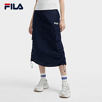 FILA 斐乐 官方女士梭织裙2024夏时尚休闲舒适半身裙一步裙