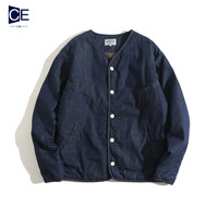 册裁美式复古牛仔外套男多口袋加厚棉衣宽松休闲叠穿棉服冬季 水洗牛仔蓝 M