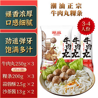 潮庭 潮汕牛肉丸粿条1381g 麻辣烫火锅食材关东煮早餐夜宵