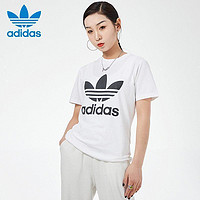 adidas 阿迪达斯 三叶草白T恤女短袖2021春季新款运动服跑步半袖GN2899