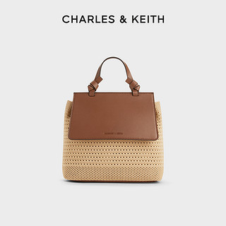 CHARLES & KEITH CHARLES&KEITH24夏季新款CK11-60782356时尚拼色编织包双肩背包女