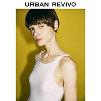 URBAN REVIVO UR新款女装复古气质别致设计感无袖宝藏连衣裙UWG732197 本白 M