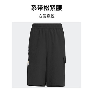 adidas运动短裤男大童夏季阿迪达斯三叶草JI9838 黑色 140CM