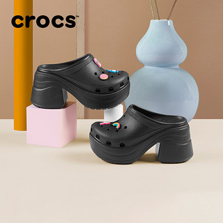 crocs 卡骆驰 人鱼鞋洞洞鞋厚底高跟鞋女鞋粗跟凉鞋增高拖鞋|208547