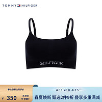 TOMMY HILFIGER 女装简约提花无钢圈舒适薄垫柔软背心式文胸内衣UW0UW04740 藏青色DW5 XS