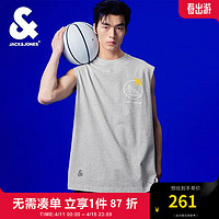 杰克·琼斯（JACK&JONES）NBA联名勇士队夏季纯棉宽松潮流罗纹圆领无袖T恤男224201023 浅花灰色G41 浅花灰色G41 165/88A/XS