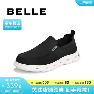 BeLLE 百丽 舒适套脚布鞋男透气软底休闲鞋A1070BM3 黑色 43