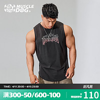 Muscle Dog 肌肉狗 运动背心男夏季新款落日渐变风印花宽松圆领专业训练健身衣