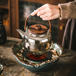 古舍电陶炉煮茶器 釉色仿古电陶炉