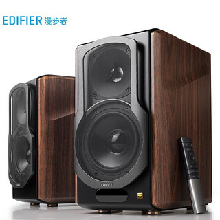 EDIFIER 漫步者 S2000 MKIII 无线蓝牙电脑音箱2.0木质HIFI家居客厅电视音响 木纹色