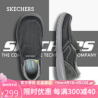 SKECHERS 斯凯奇 男鞋时尚商务休闲鞋男美式休闲帆布鞋复古低帮耐磨一脚蹬