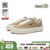 Vision Street Wear VISION官方  FLAT TOP奶茶棕低帮经典翻毛皮帆布鞋