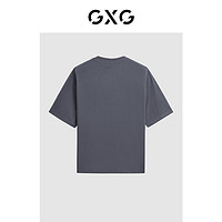 GXG男装 2024年夏季简约多色圆领字母印花短袖t恤男 深灰色 165/S