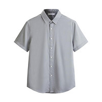 太平鸟女装 男装2024夏季休闲灰色短袖男式衬衫