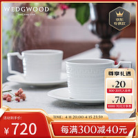 WEDGWOOD 威基伍德 意大利浮雕 咖啡杯 骨瓷 杯碟套组 白色 两杯两碟