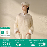 例外（EXCEPTION）【新中式】女装2024春季毛针织衫手钩花边插肩袖圆领毛衣 米白 36Y(160/84Y)