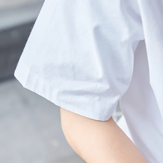 TEEK潮流男生短袖白色衬衫 2024春夏季休闲上衣服青少年宽松开衫衬衣 PY 白色 175/L(宽松版型)