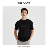 巴鲁特(Brloote)【石墨烯】男士体恤桑蚕丝吸湿排汗圆领t恤2024夏季字母短袖上衣 白色 165/88A