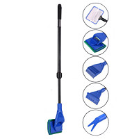 SUNSUN 森森 多功能擦缸刷长柄玻璃擦鱼缸刷子水族箱清洁工具刷子鱼捞 82cm伸缩5合1多功能缸刷