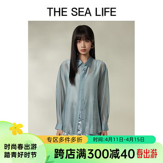 THE SEA LIFE欧海一生 天丝衬衫女装2024夏季优雅通勤11503-1 天空蓝 S