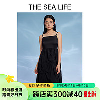THE SEA LIFE欧海一生 吊带连衣裙女莱赛尔面料显瘦黑色 PD1339 黑法师 S