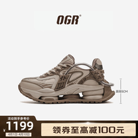 OGRX沙丘合作款穿梭者老爹鞋男24春夏休闲运动鞋 卡其色 35