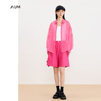 噢姆(AUM)24夏季半透巴厘纱一衣多穿解构宽松衬衫 粉红 S