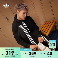 adidas 阿迪达斯 三叶草男装冬季三条纹运动连帽卫衣IP9485 黑色 A/XS