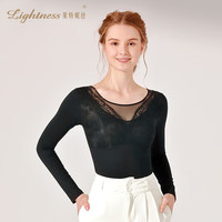 莱特妮丝（Lightness）带杯免穿文胸塑身长袖上衣PL007 黑色 2L