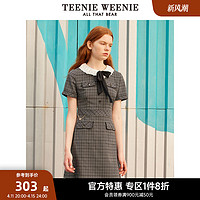 TEENIE WEENIE TeenieWeenie小熊奥莱秋冬学院风甜美少女感格纹A字裙连衣裙