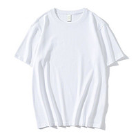 HEYBIG 240g新疆棉重磅碳素磨毛纯棉不透圆领美式复古T恤男女款打底衫