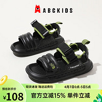 ABC KIDS男女童凉鞋24年夏季简约百搭软底舒适中大童 黑/绿色 26码