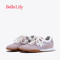 Bella Lily2024春季显脚小低帮板鞋女舒适休闲鞋流行平底鞋子 粉色 35