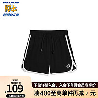 Skechers斯凯奇夏日小冰裤女童运动短裤户外透气休闲裤P224G109 碳黑/0018 165cm