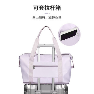 Landcase 旅行包女手提大容量可扩容行李包折叠收纳包短途出差旅游待产包多功能运动包 2104紫色 单层扩容-紫色