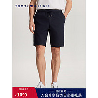 TOMMY HILFIGER 24春季男装府绸抽绳腰合身版休闲运动短裤MW0MW36036 藏青色DW5 40