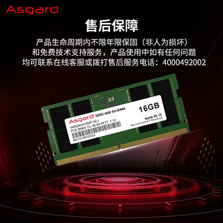 Asgard 阿斯加特 16GB DDR5 4800 笔记本内存条