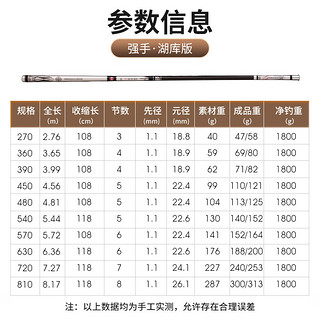 光威（GW）鱼竿手竿4.5米湖库钓竿5H超轻超硬28调野钓竿大综合竿钓鱼竿鱼杆