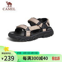 CAMEL 骆驼 男士户外运动增高凉鞋休闲沙滩鞋 G14M547605 黑/米 40