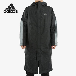 adidas 阿迪达斯 官方正品男子连帽防风保暖运动长款棉服 EH3967