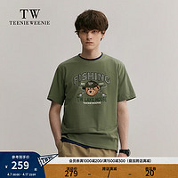 Teenie Weenie Men小熊男装圆领T恤男2024年夏季休闲宽松短袖 军绿色 165/S