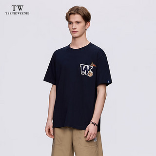 Teenie Weenie Men小熊男装短袖圆领休闲运动美式T恤男士2024夏季 藏青色 180/XL