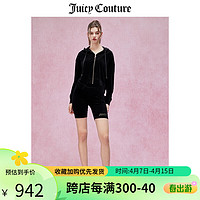 JUICY COUTURE套橘滋外套女2024春季美式休闲宽松天鹅绒上衣 黑色 S