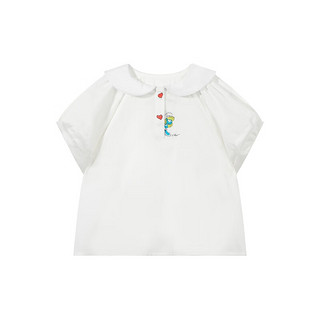 M.Latin/马拉丁童装儿童衬衫24夏女小童印花短袖衬衫 半漂白 110cm