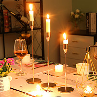BAHULT 百绘通 轻奢烛台摆件烛光晚餐道具浪漫情调蜡烛西餐厅餐桌装饰氛围感布置
