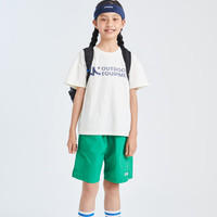 mipo夏装 亲子装儿童短袖男2024夏季薄款女童T恤上衣宽松 稻米白 110cm