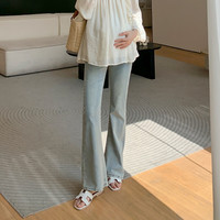 苒琦妈咪装春装2024牛仔裤女春夏小个子裤外穿微喇裤 复古浅蓝 M