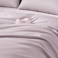 罗莱生活 LUOLAI 家纺超柔床品100%纯棉被套单件床上用品 胭脂雪被套 被套150*215cm