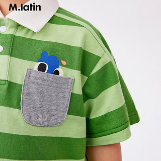 M.Latin/大冒险家的寻宝卡马拉丁童装儿童T恤24夏款男小童POLOT恤 绿色条 120cm